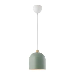 pendant luminaire GASTON direct, with lamp socket E27 IP20, green, wood dimmable