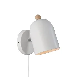 wall luminaire GASTON adjustable, with lamp socket E27 IP20, wood, white 