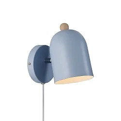 wall luminaire GASTON adjustable, with lamp socket E27 IP20, blue, wood 