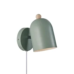 wall luminaire GASTON adjustable, with lamp socket E27 IP20, green, wood 