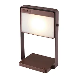 Lampe solaire à accu SAULIO réglable, avec poignée, résistant à l'air marin IP44, marron, mat gradable