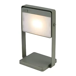 Lampe de table à accu SAULIO IP44, olive verte gradable