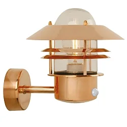 Nordlux Sensor luminaire BLOKHUS SENSOR Outdoor Wall luminaire, E27, IP54, copper