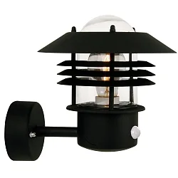 Lumière du capteur VEJERS SENSOR E27 IP54, noir 