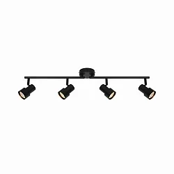 Luminaire de plafond BOSTON 4 flammes GU10 IP20, noir gradable