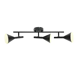 Luminaire de plafond KELVIS 3 flammes GU10 IP20, noir gradable