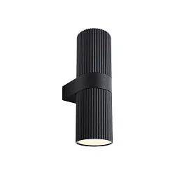 Luminaire mural d'extérieur KYKLOP RIPPLE WL MAXI haut / bas, cylindrique, avec douille E27 IP54, noir mat