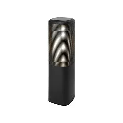 Luminaire borne SIDARA 45 angulaire, perforé, résistant à l'air marin, avec douille E27 IP44, seaside noir