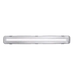 Luminaire pour locaux humides WORKS IP65 à 1 flamme, court, commutable G13 IP65, gris 