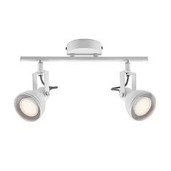 Rampe de projecteurs ASLAK à 2 flammes, réglable GU10 IP20, blanc trafic gradable