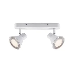 Luminaire de plafond EIK à 2 flammes, réglable GU10 IP20, blanc mat gradable