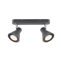 spotlight bar EIK 2 flames, adjustable GU10 IP20, black matt dimmable