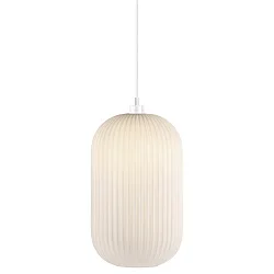 Nordlux Pendant luminaire MILFORD 20, shade Ø 20cm, height 33.5cm, pendulum 300cm, E27, opal glass