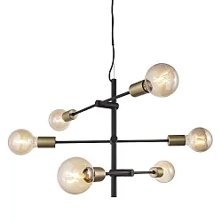 Luminaire à suspension JOSEFINE E27 IP20, laiton, noir , noir mat 