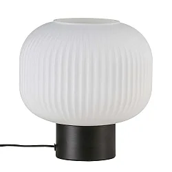 Lampe de table MILFORD E27 IP20, marron, blanc opale, blanche 