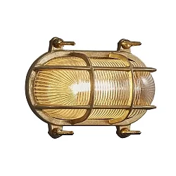 Outdoor Wall luminaire HELFORD, E27, IP64, glass matt, brass