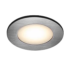 Plafonnier encastré LEONIS rond, lot de 3 IP65, nickel 