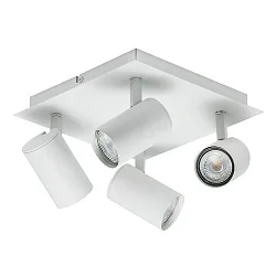Spot FRIDA 4 flammes, réglable GU10 IP20, blanc trafic 