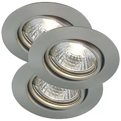 Lumière encastrée TRITON 3-KIT lot de 3 GU10 IP23, acier brossé gradable
