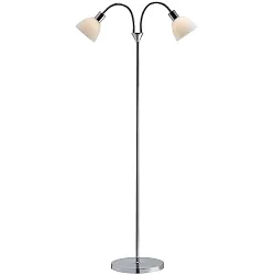 Lampadaire RAY à 2 flammes E14 IP20, chrome
