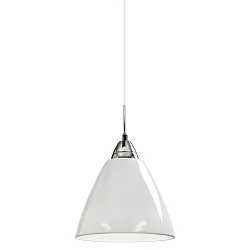 Luminaire à suspension READ E27 IP20 blanc opale