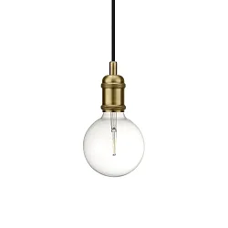 Luminaire à suspension AVRA E27 IP20, laiton antique, noir  