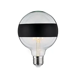 Globe de filament d'ampoule DECO GLOBE LED MIRROR-RING BLACK MATT G125 clair E27 6,5W 640lm 2700K CRI >80 gradable