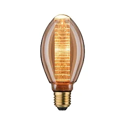 Lampe en forme de bougie LED DECO INNER GLOW RING LED Forme de poire E27 3,6W 120lm 1800K CRI >80 gradable