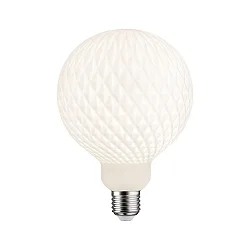 Globe de filament d'ampoule GLOBE G125 WHITE LAMPION V1 rainuré, avec grille G125 terne E27 4,3W 400lm 3000K CRI >80 gradable