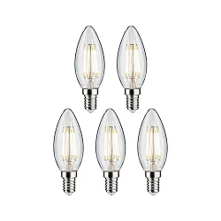 Ampoule à filament forme bougie lot de 5 E14 5W 470lm 2700K CRI 80-89