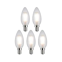 Ampoule à filament forme bougie lot de 5 E14 5W 470lm 2700K CRI 80-89