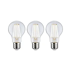 Ampoule à filament forme standard ECO-LINE AGL lot de 3, commutable A60 clair E27 3x 4W 840lm 3000K 360° CRI >80  dégager