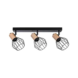 Spot LANKA 3 flammes E14, noir  gradable