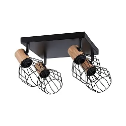Spot LANKA 4 flammes E14, noir  gradable