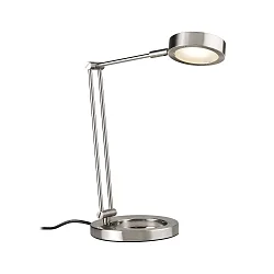 Lampe de bureau ZED avec interrupteur, réglable, avec tablette, fer brossé 