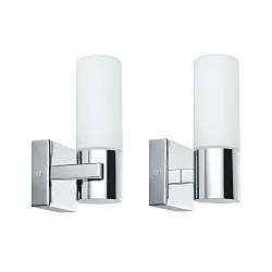 Luminaire de salle de bain GEMINI lot de 2 E14 IP44, chrome gradable