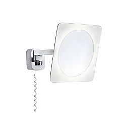 Miroir avec éclairage BELA LED 3 fois, avec interrupteur, avec bras articulé, avec prise de courant, réglable IP44, chrome