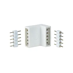 Connecteur d'angle MAXLED STRIPE avec prise de courant, lot de 4, blanche