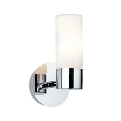 Luminaire mural ELEON à 1 flamme, cylindrique G9 IP44, chrome, satin gradable