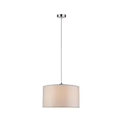Luminaire à suspension TESSA avec abat-jour E27, crème, fer brossé gradable