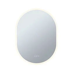 mirror with lighting MIRRA 60 X 80CM oval, CCT Switch, with touch dimmer, with heating function IP44, white matt dimmable