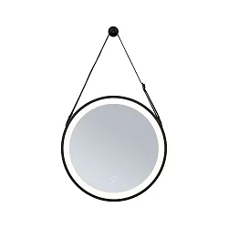 mirror with lighting MIRO Ø 40CM round, tunable white, with suspension kit IP44, black matt 