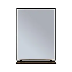mirror with lighting MIRO 45 X 60CM square, tunable white, with shelf IP44, black matt 