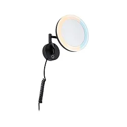 Miroir avec éclairage MASUA IP44 - 3X ZOOM 3 fois, rond, avec bras flexible, CCT Switch, inclinable IP44 / IP20, noir mat 