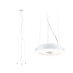pendant suspension VOLEA 3-fold, adjustable, silver, white