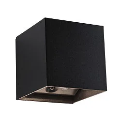 Applique murale à accu NYARA UP&DOWN angulaire IP44, noir 