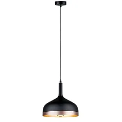 Luminaire à suspension NEORDIC EMBLA à 1 flamme E27, cuivre, mat, noir  gradable