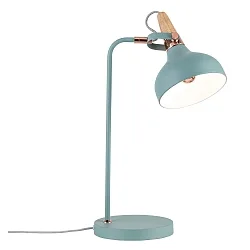 Lampe de table NEORDIC JUNA à 1 flamme E14, vert clair, bois, cuivre gradable