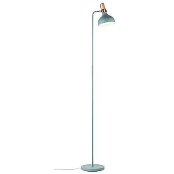 Lampadaire NEORDIC JUNA à 1 flamme E14, vert clair, bois, cuivre gradable