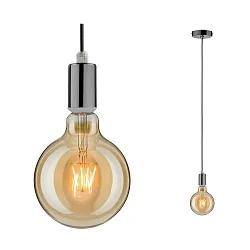 Luminaire à suspension LARUS E27 IP44, chrome noir gradable